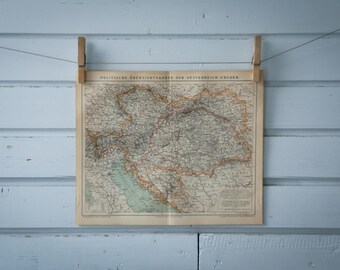 1887 Vintage Austria-Hungary Map