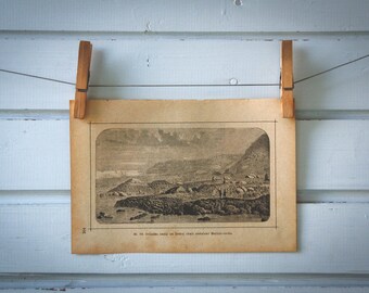1890 Vintage Giant's Causeway Lithograph Illustration