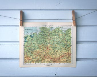 1965 Vintage North & Central Germany Map