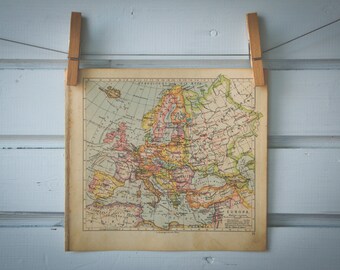 1929 Vintage Map of Europe