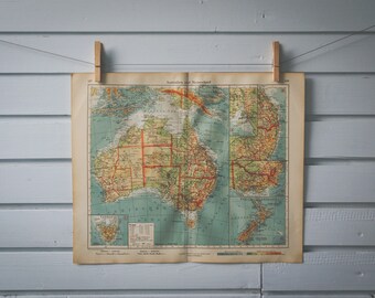 1928 Vintage Australia Map