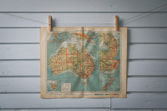 1928 Vintage Australia Map