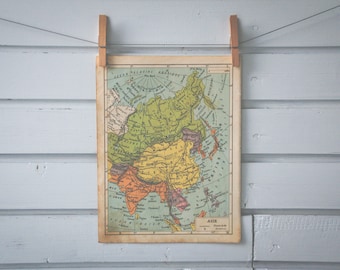 1936 Vintage Map of Asia