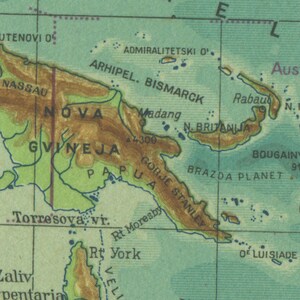 1950 Vintage Oceania Map - Etsy