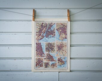 1967 Vintage American Cities Map