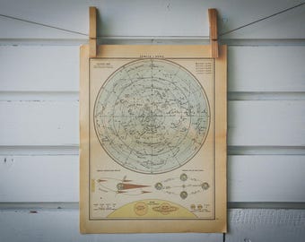 1956 Vintage Northern Hemisphere Celestial Map