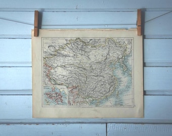 1892 Vintage Map of China