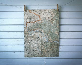 1930s Vintage East Serbia & Southwest Romania Map