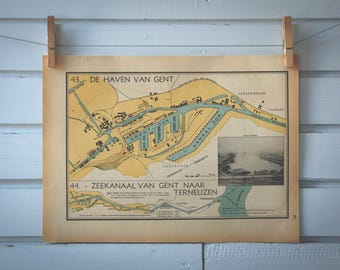 1941 Vintage Map of Gent Harbour