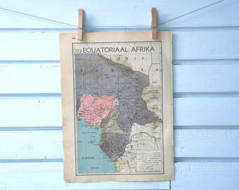 1941 Vintage Equatorial Africa Map
