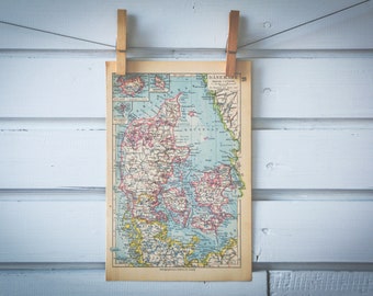1931 Vintage Denmark Map