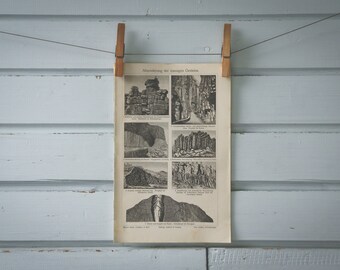 1907 Vintage Igneous Rocks Lithograph Illustration