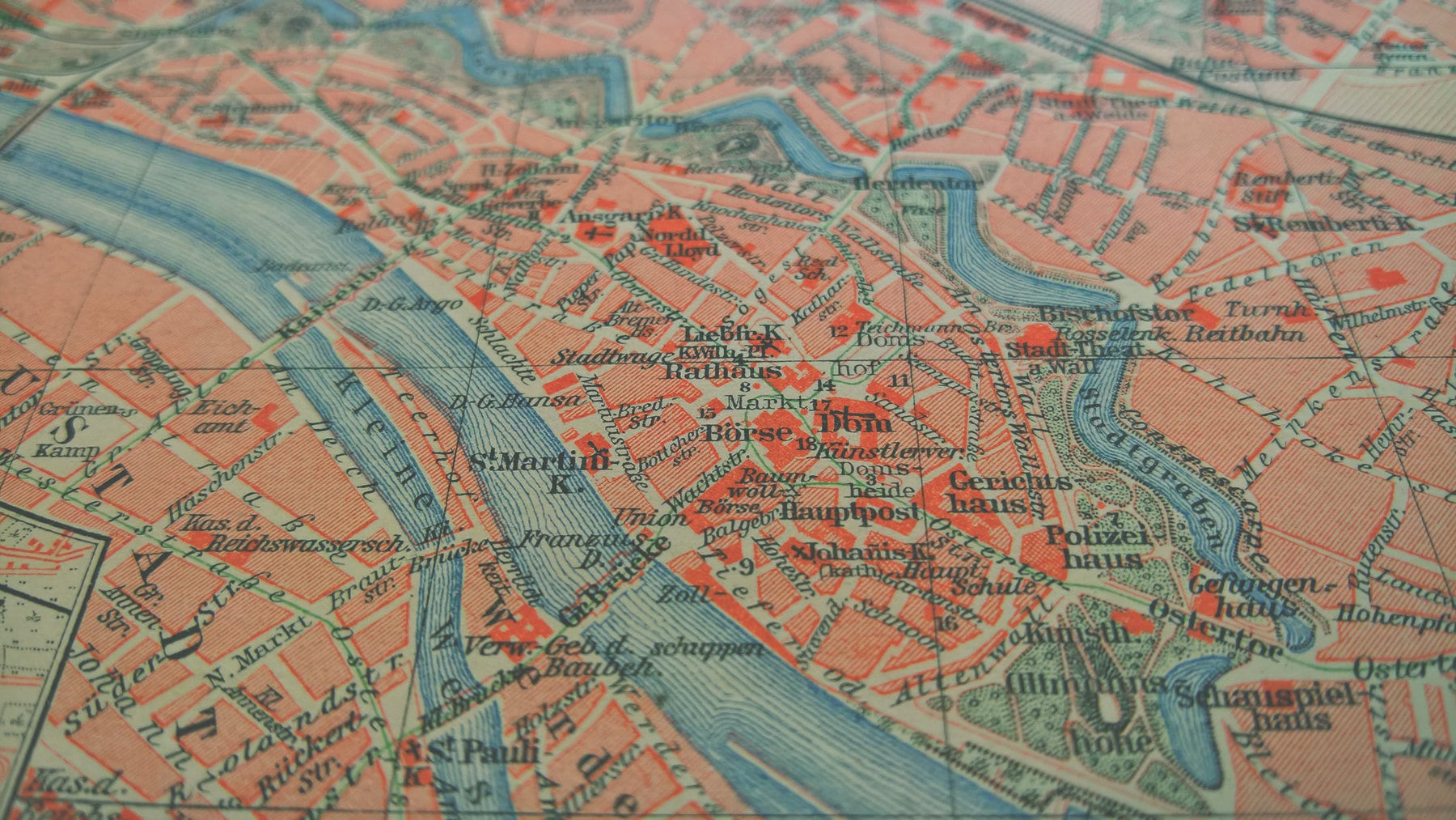 1925 Vintage Map of Bremen Etsy UK