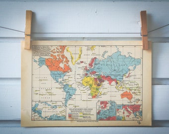 1931 Vintage World Map
