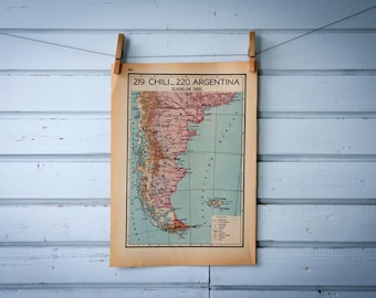 1941 Vintage Patagonia Map