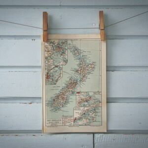 1907 Vintage Neuseeland Karte
