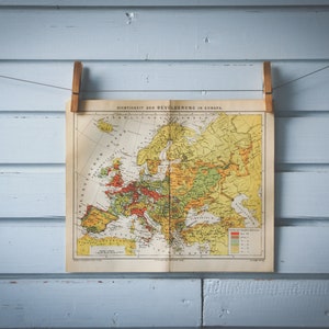 1887 Vintage Population Density Map of Europe