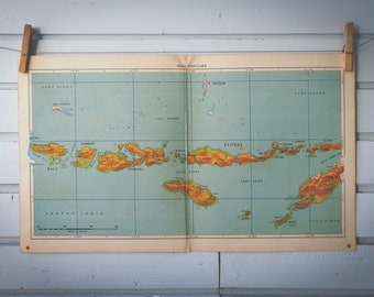1954 Vintage Lesser Sunda Islands Map