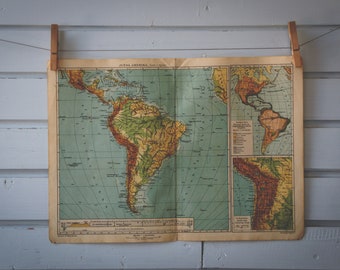 1920s Vintage South America Map