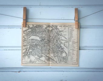 1878 Vintage Map of Liège