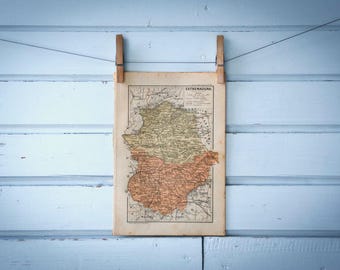 1937 Vintage Extremadura Map