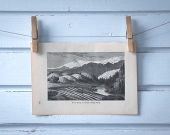 1888 Vintage Glacial Landscape Lithograph Illustration