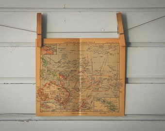 1943 Vintage Map of Oceania