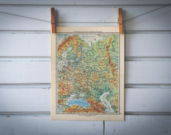 1956 Vintage Map of Russia
