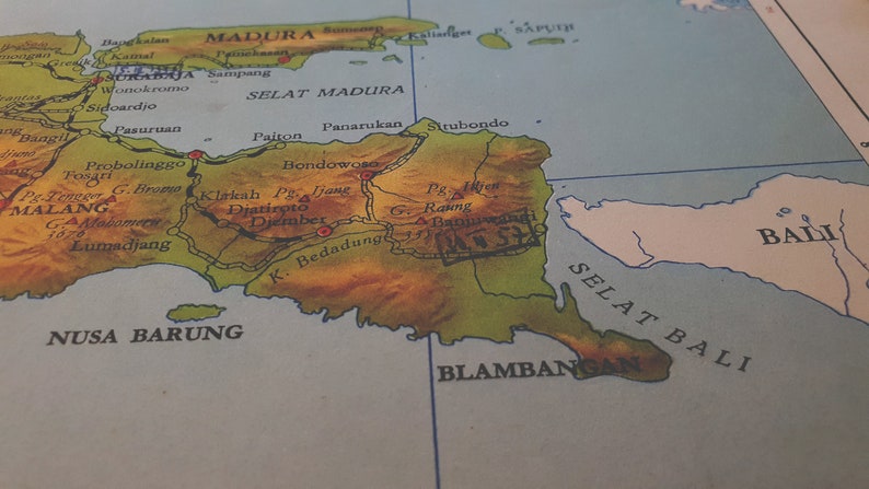 1954 Vintage Java Map - Etsy Canada