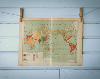 1937 Vintage World Religions Map