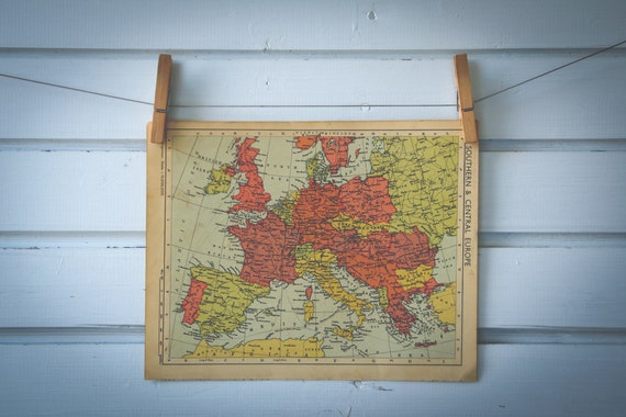 1925 Map of Europe Poster - Vintage Standard Map of Europ Wall Art Decor  Print