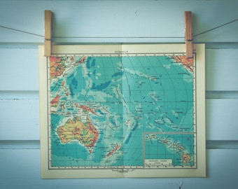1959 Vintage Oceania Map