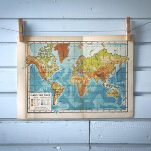 1946 Vintage World Map