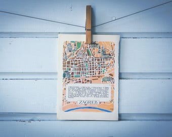 1955 Vintage Zagreb Map