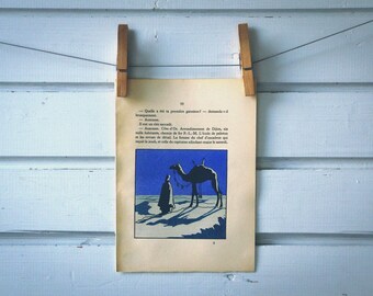 1930 Vintage Sahara Night Scene Illustration