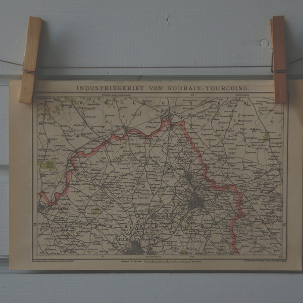 1894 Vintage Roubaix & Surroundings Map