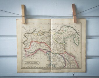 1827 Vintage Map of North Italy in Classical Antiquity