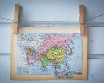 1956 Vintage Map of Asia