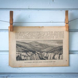 1890 Vintage the Jura Mountains Lithograph Illustration