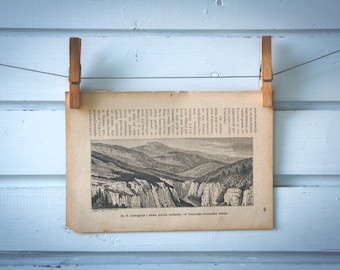 1890 Vintage the Jura Mountains Lithograph Illustration