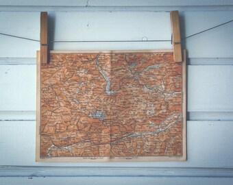 1911 Vintage South Salzkammergut Map