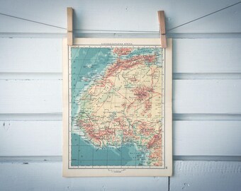 1956 Vintage West Africa Map