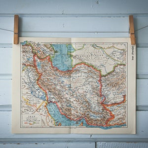 1938 Vintage Karte vom Iran
