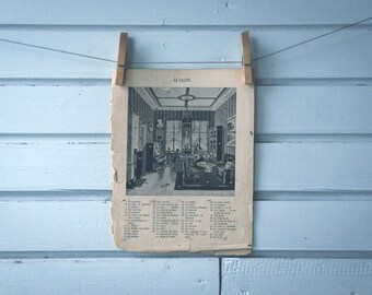 1914 Vintage Living Room Illustration