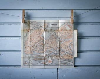 1886 Vintage Hamburg Map