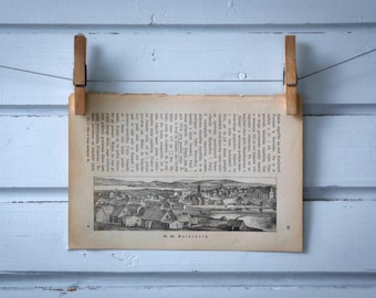 1892 Vintage Reykjavik Lithograph Illustration