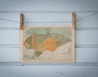 1937 Vintage Map of Honduras