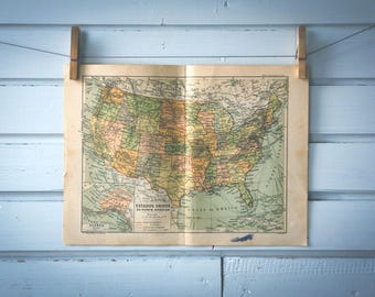 1937 Vintage United States Map
