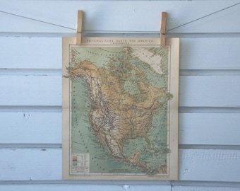 1894 Vintage North America Map