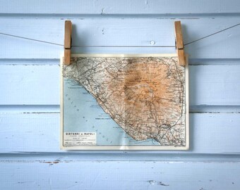 1931 Vintage Mount Vesuvius Map